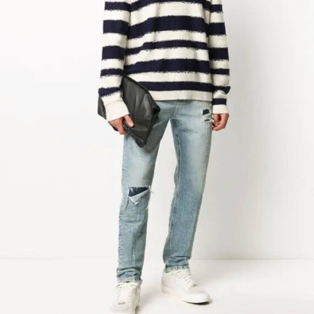 DIESEL D-Vider carrot-fit Buttoned Distressed Mens Jeans | 33/32